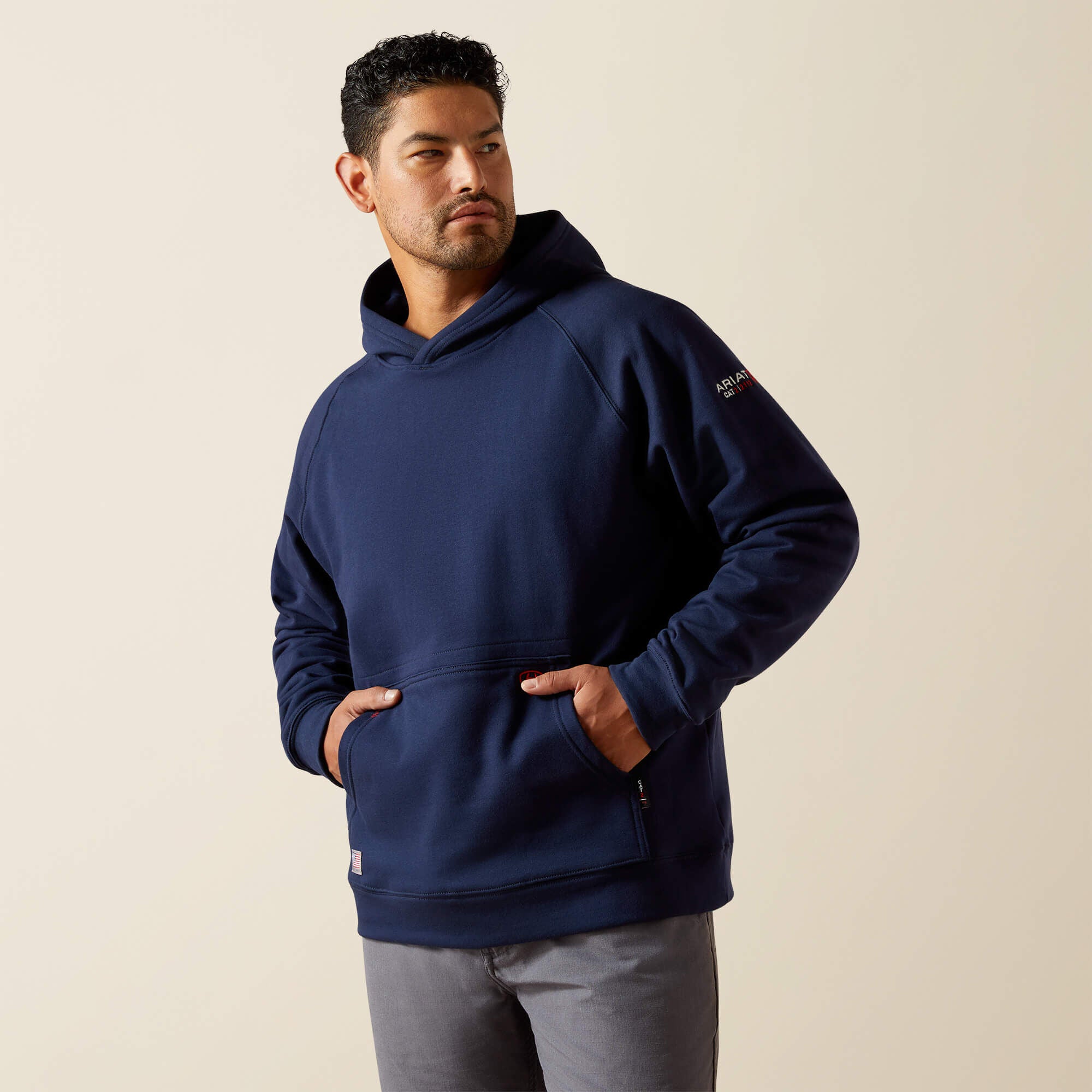 FR DuraStretch Work Hard Live Free Hoodie Men - NAVY
