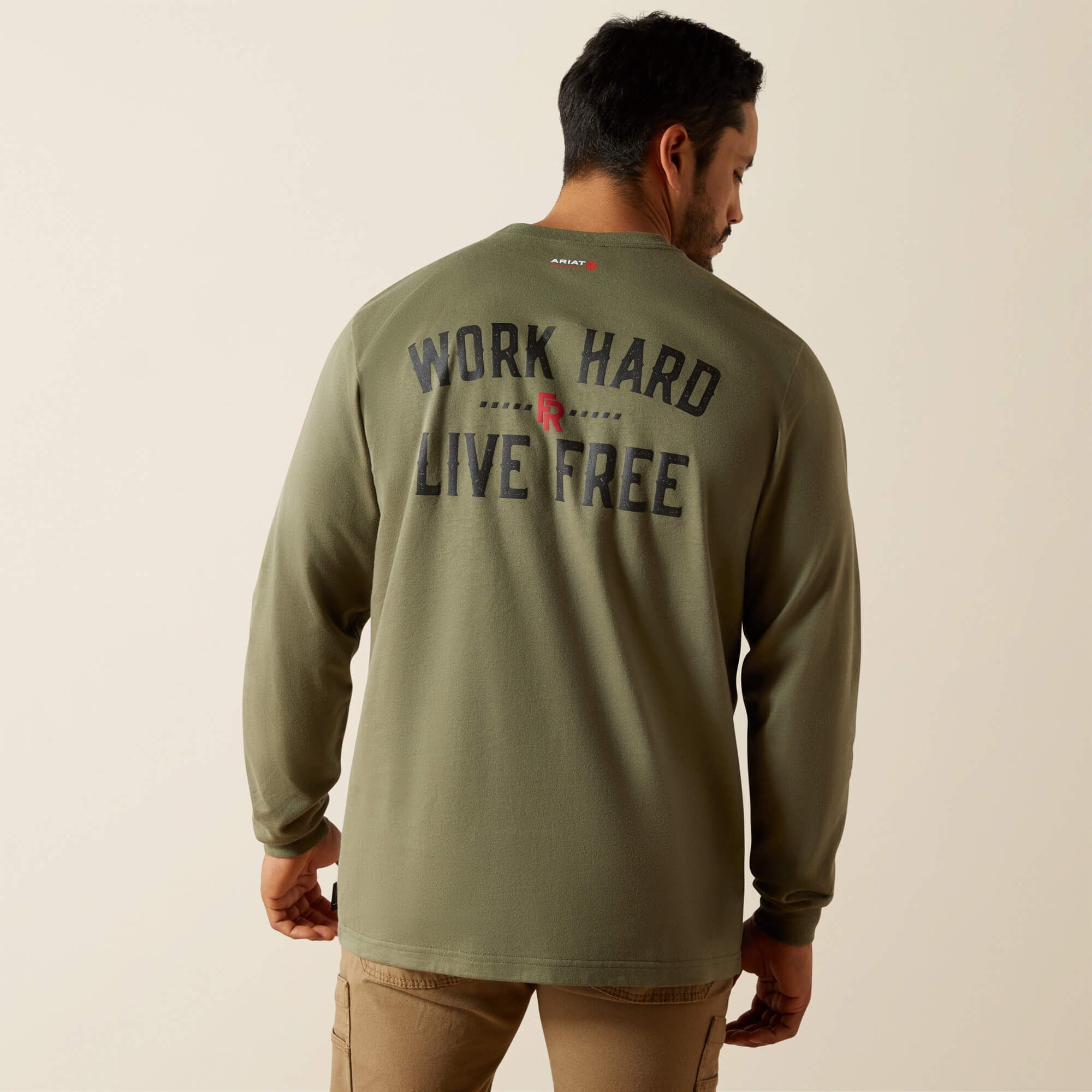 FR Work Hard Live Free T-Shirt Men - GRAPE LEAF