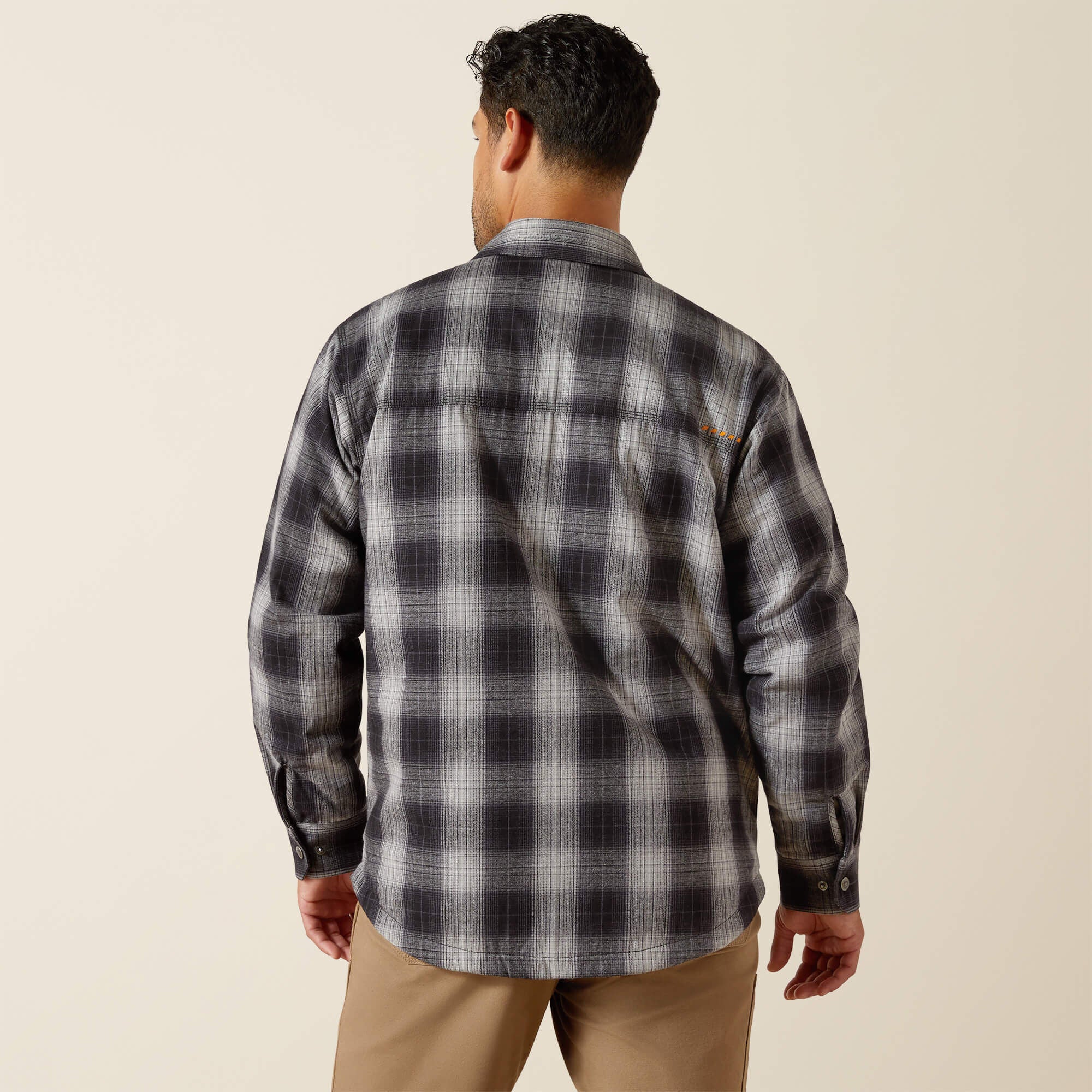 Rebar Flannel Insulated Shirt Jacket Men - BLACK