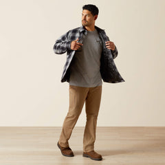 Rebar Flannel Insulated Shirt Jacket Men - BLACK