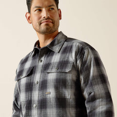 Rebar Flannel Insulated Shirt Jacket Men - BLACK