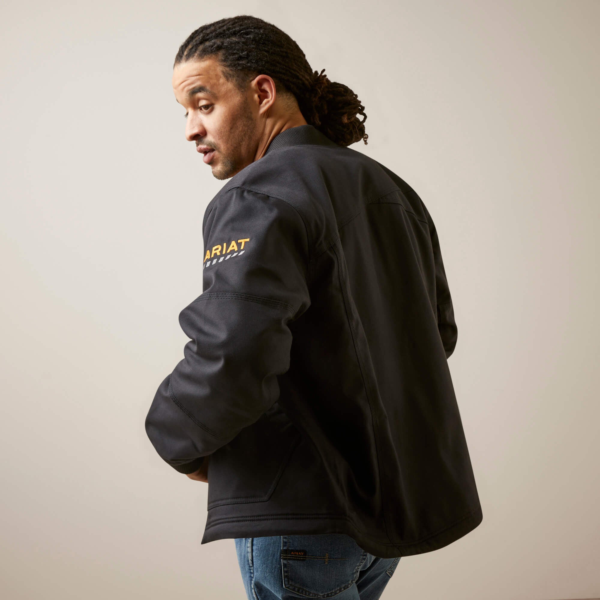 Rebar Stretch Canvas Bomber Jacket Men - BLACK