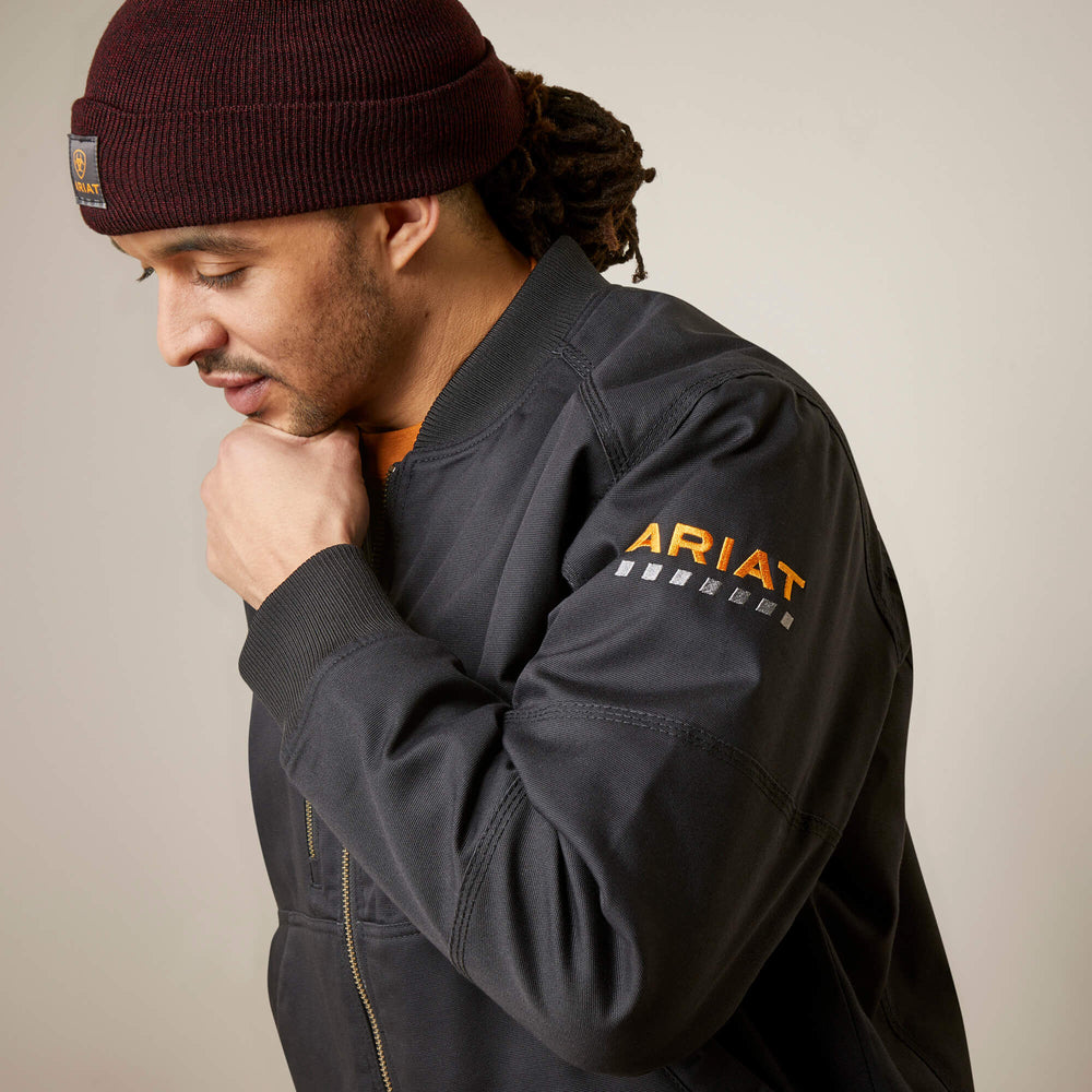 Rebar Stretch Canvas Bomber Jacket Men - BLACK