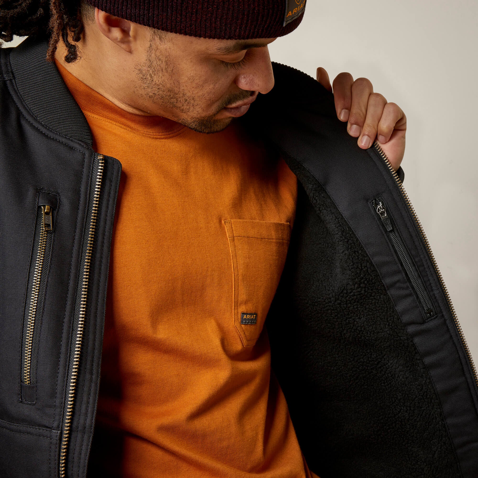 Rebar Stretch Canvas Bomber Jacket Men - BLACK