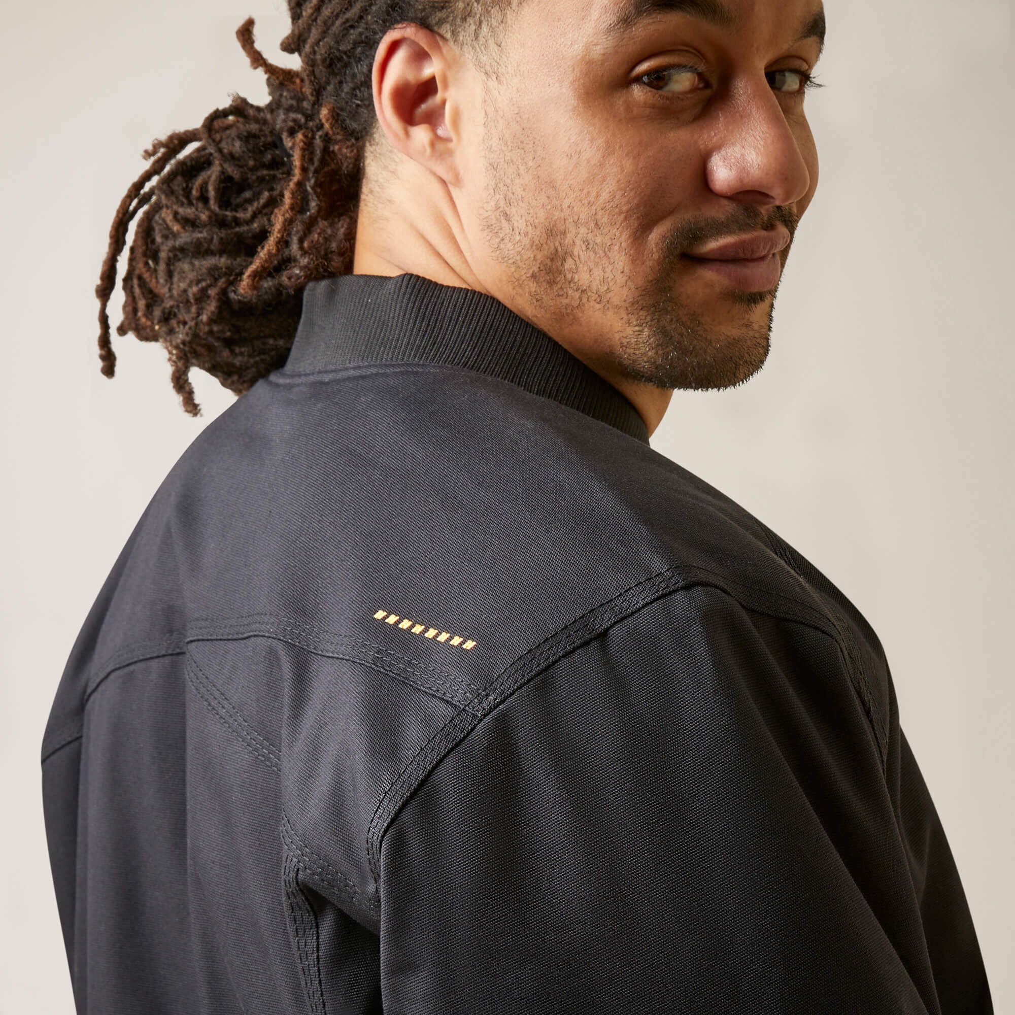 Rebar Stretch Canvas Bomber Jacket Men - BLACK