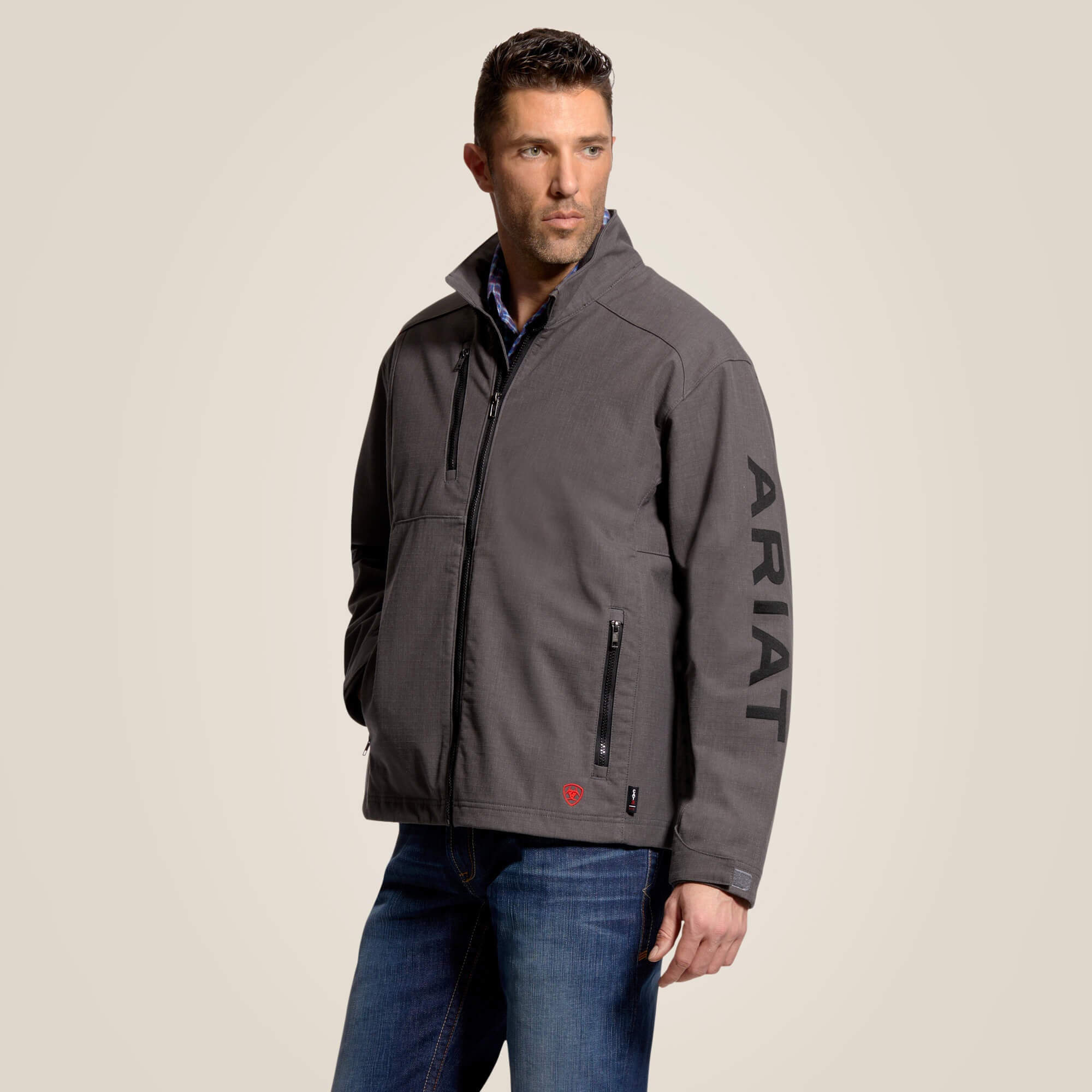 FR Team Logo Jacket Men - IRON GREY