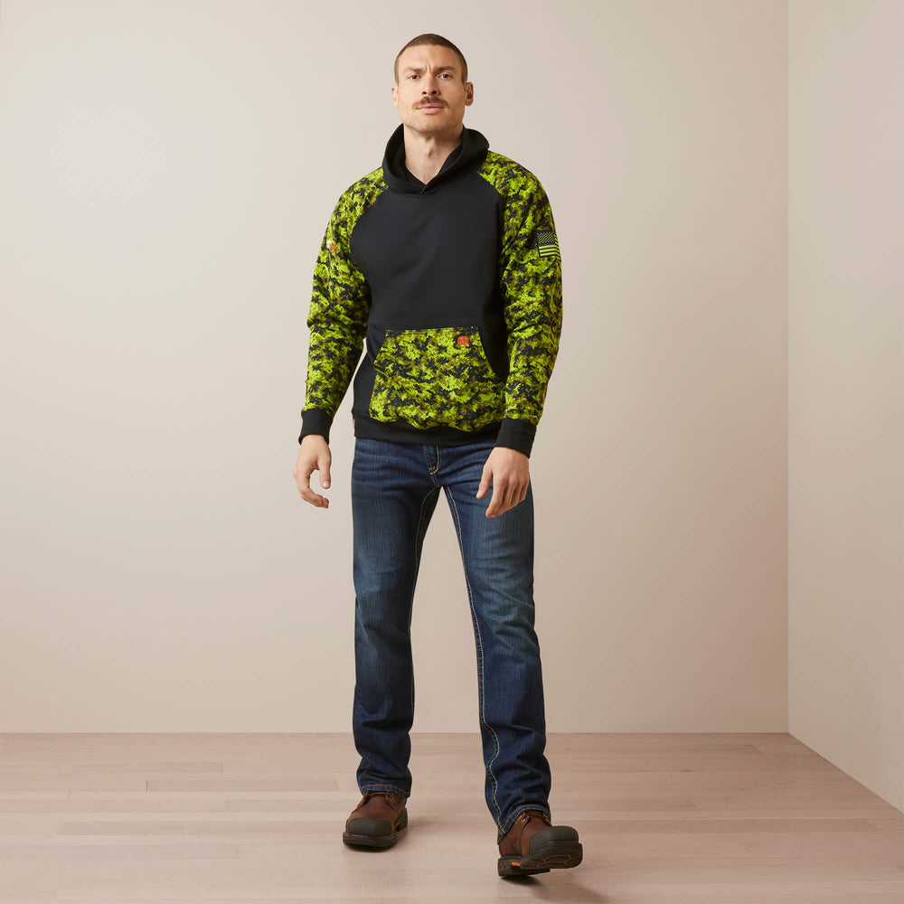 FR DuraStretch Patriot Hoodie Men - BLACK/LIME CAMO
