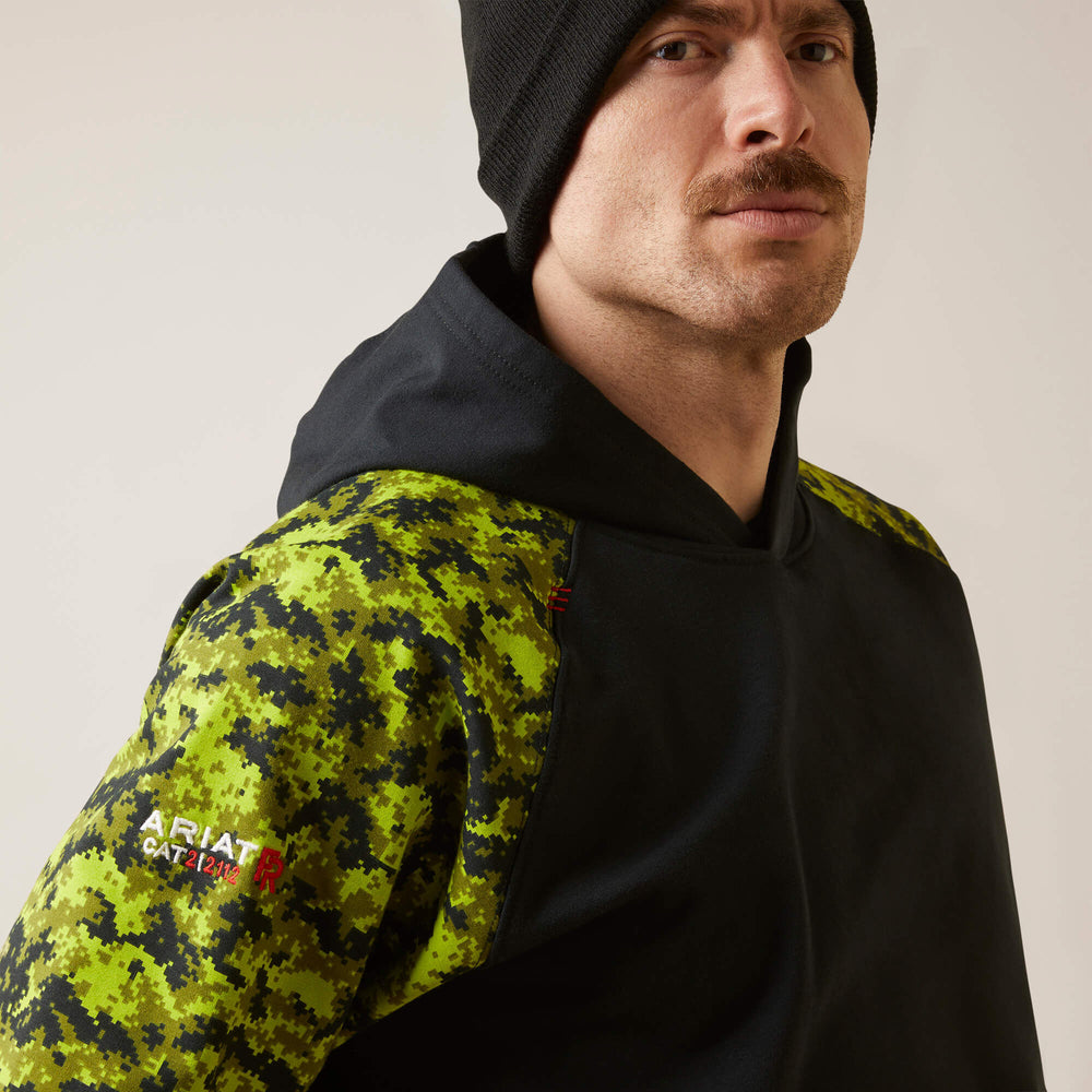 FR DuraStretch Patriot Hoodie Men - BLACK/LIME CAMO