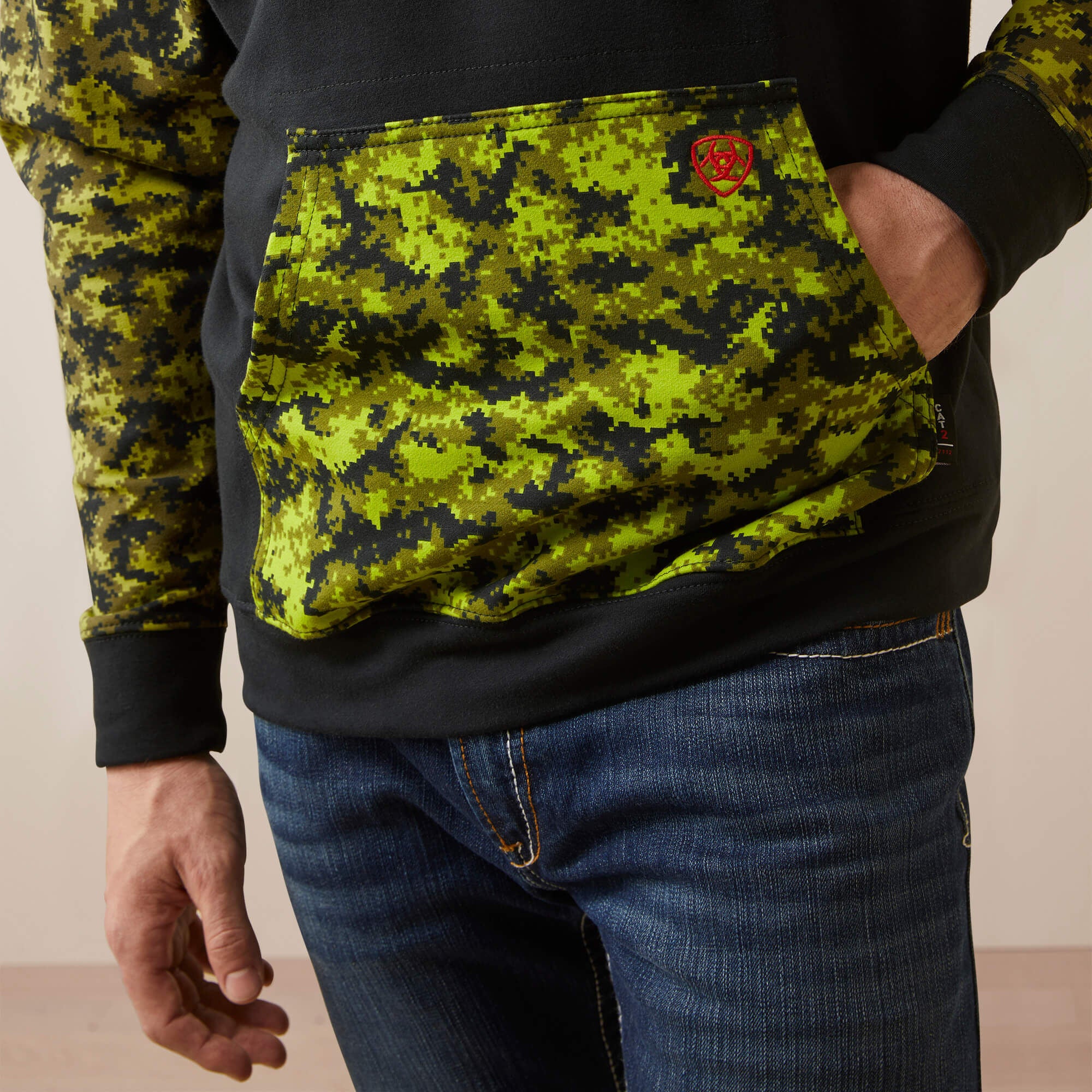FR DuraStretch Patriot Hoodie Men - BLACK/LIME CAMO