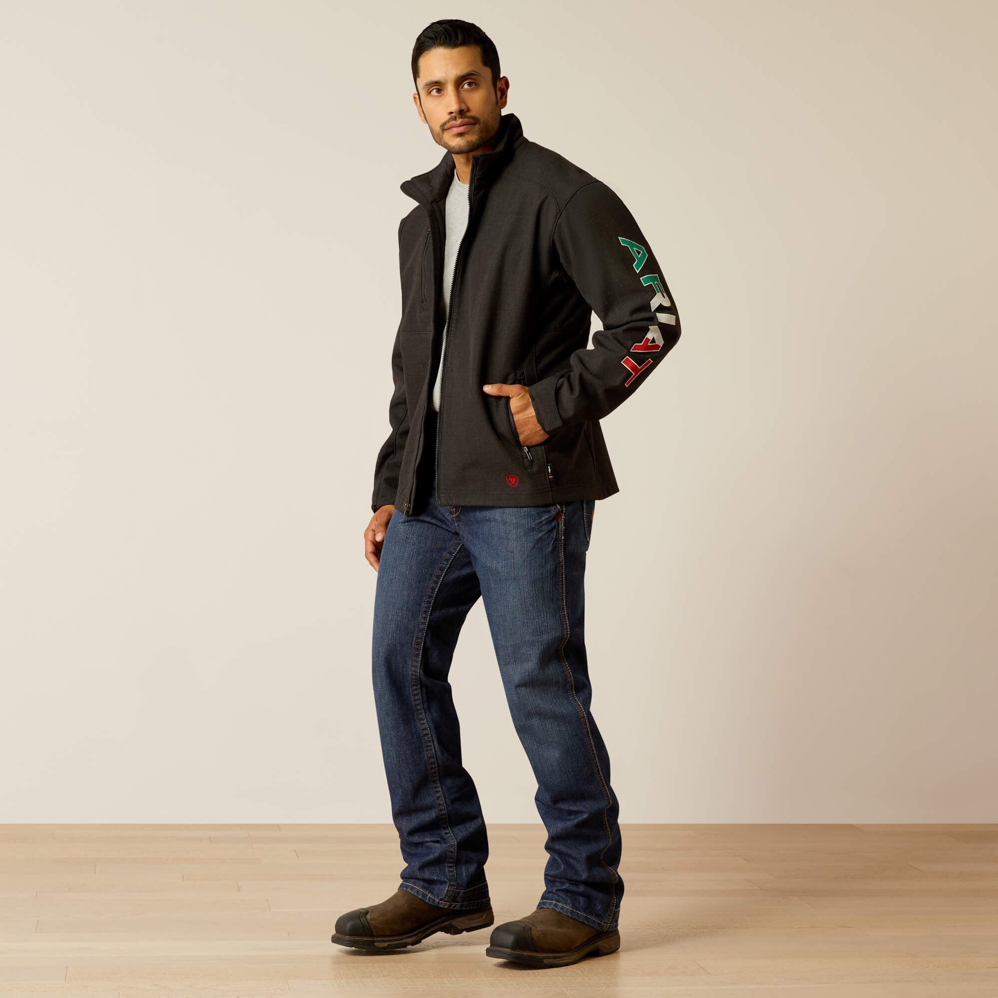 FR Team Logo Jacket Men - BLACK/MEXICO
