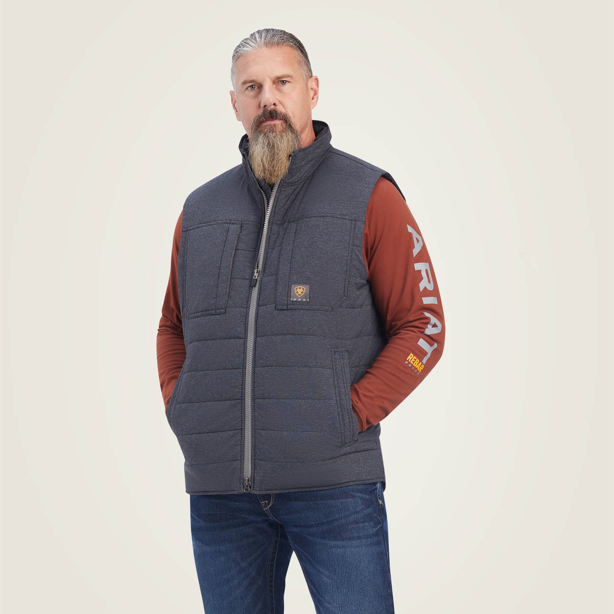 Rebar Valiant Ripstop Insulated Vest Men - CHARCOAL HEATHER
