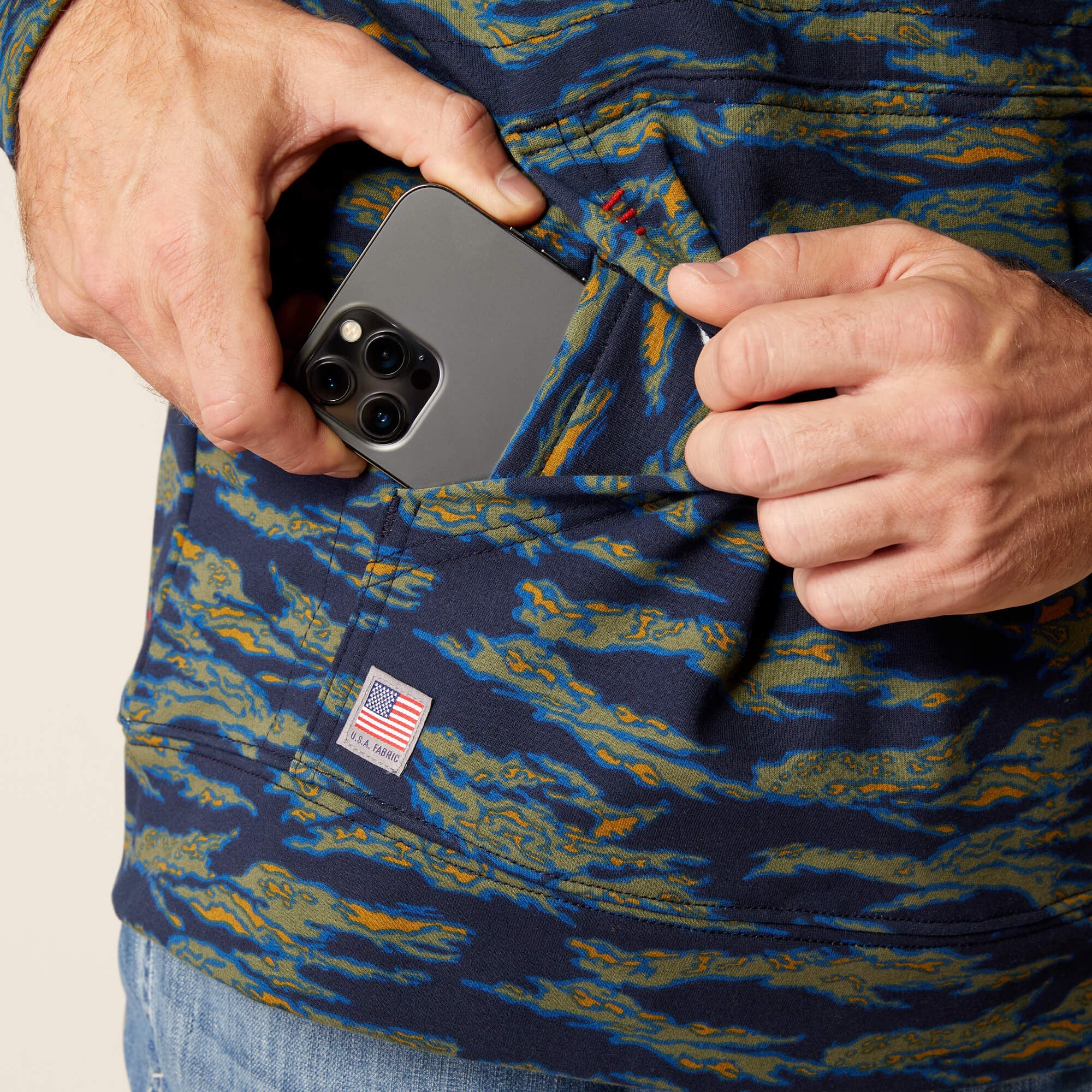 FR DuraStretch Smoke Hoodie Men - BARITONE BLUE CAMO
