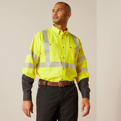 FR Hi-Vis Work Shirt Men - HI-VIS YELLOW