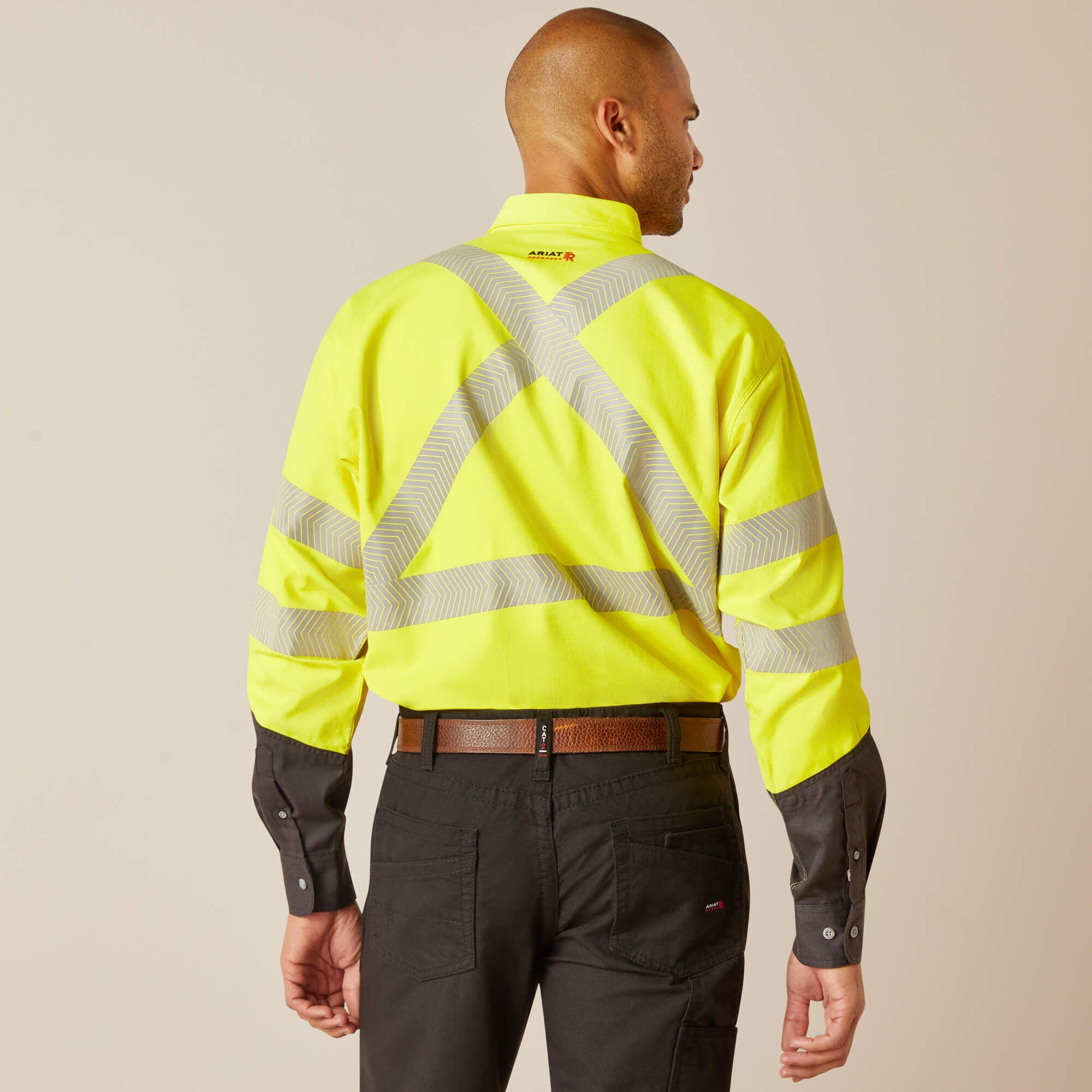 FR Hi-Vis Work Shirt Men - HI-VIS YELLOW