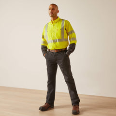 FR Hi-Vis Work Shirt Men - HI-VIS YELLOW