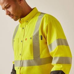 FR Hi-Vis Work Shirt Men - HI-VIS YELLOW