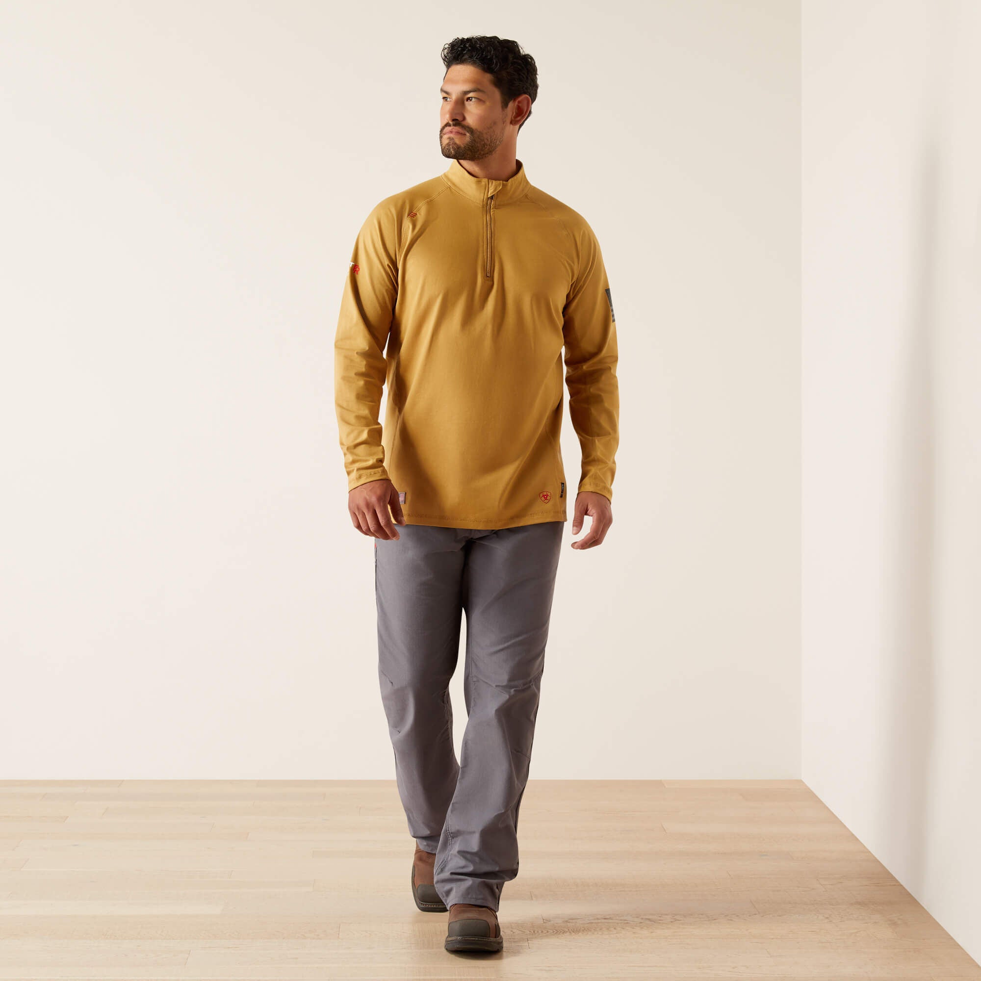 FR Combat Stretch Patriot 1/4 Zip Work Shirt Men - BISTRO