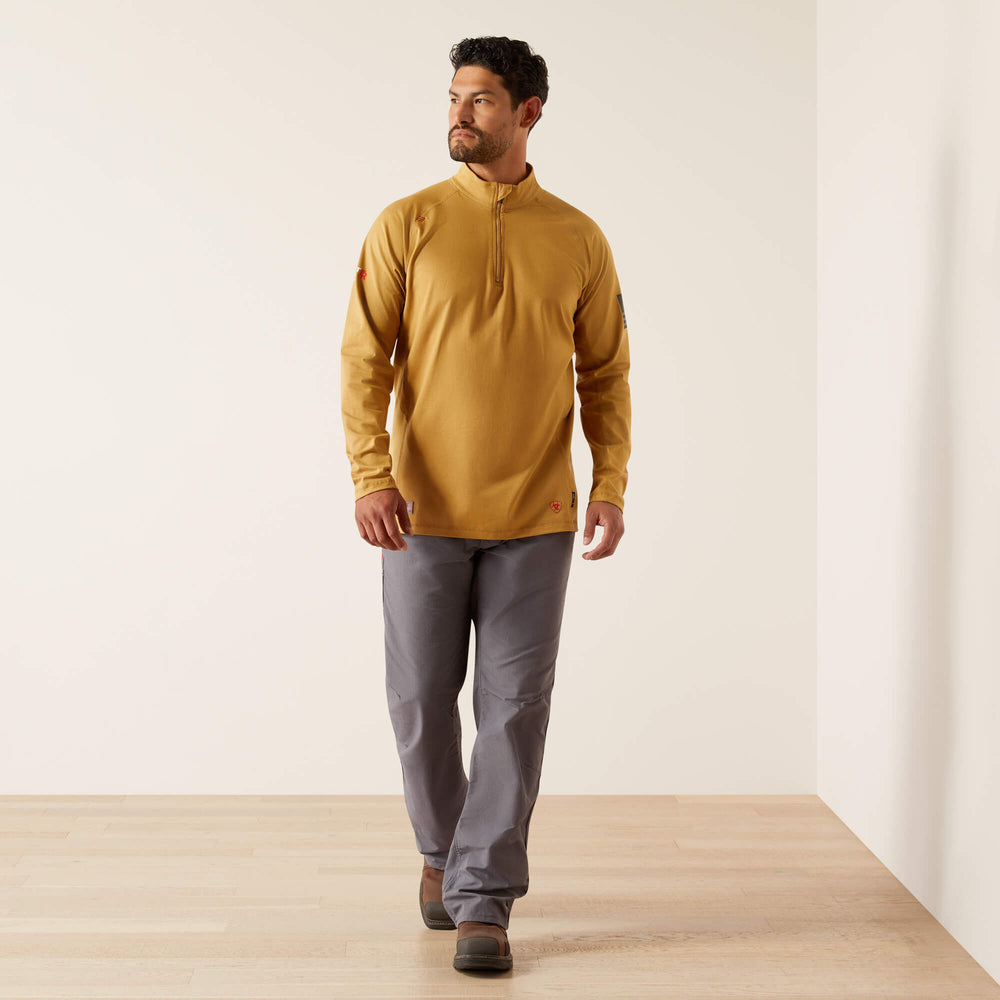 FR Combat Stretch Patriot 1/4 Zip Work Shirt Men - BISTRO