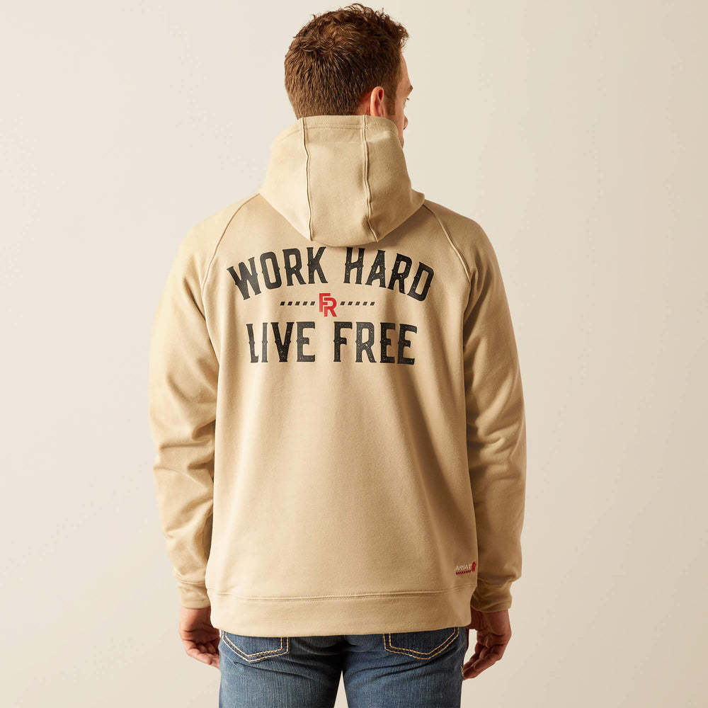 FR DuraStretch Work Hard Live Free Hoodie Men - SILVER MINK