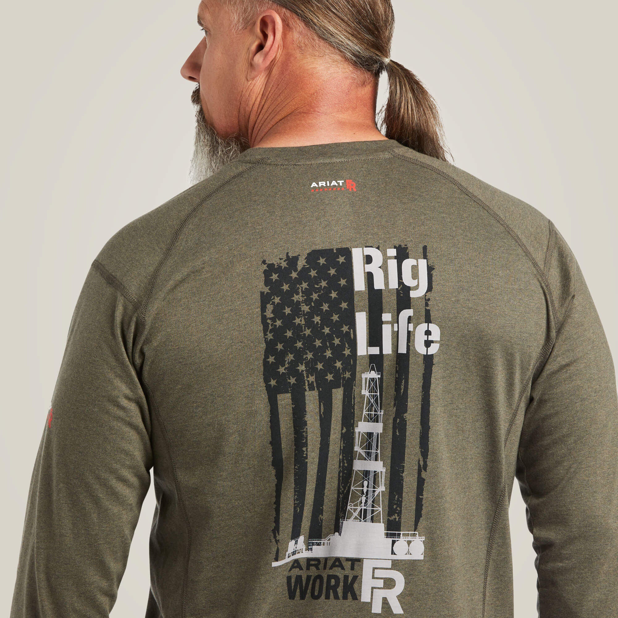 FR Air Rig Life Graphic T-Shirt Men - SAGE HEATHER