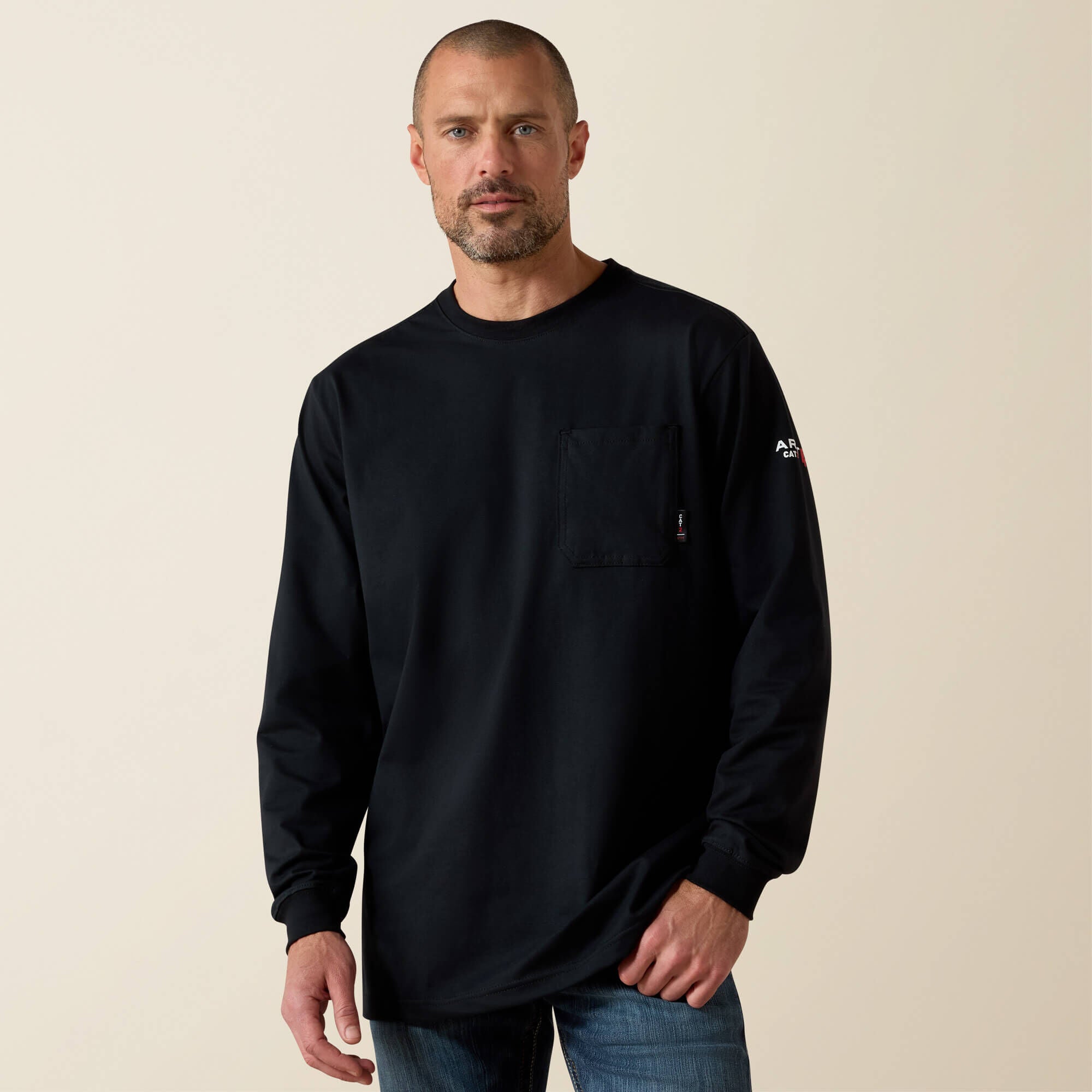 FR Stretch Logo T-Shirt Men - BLACK/LIME