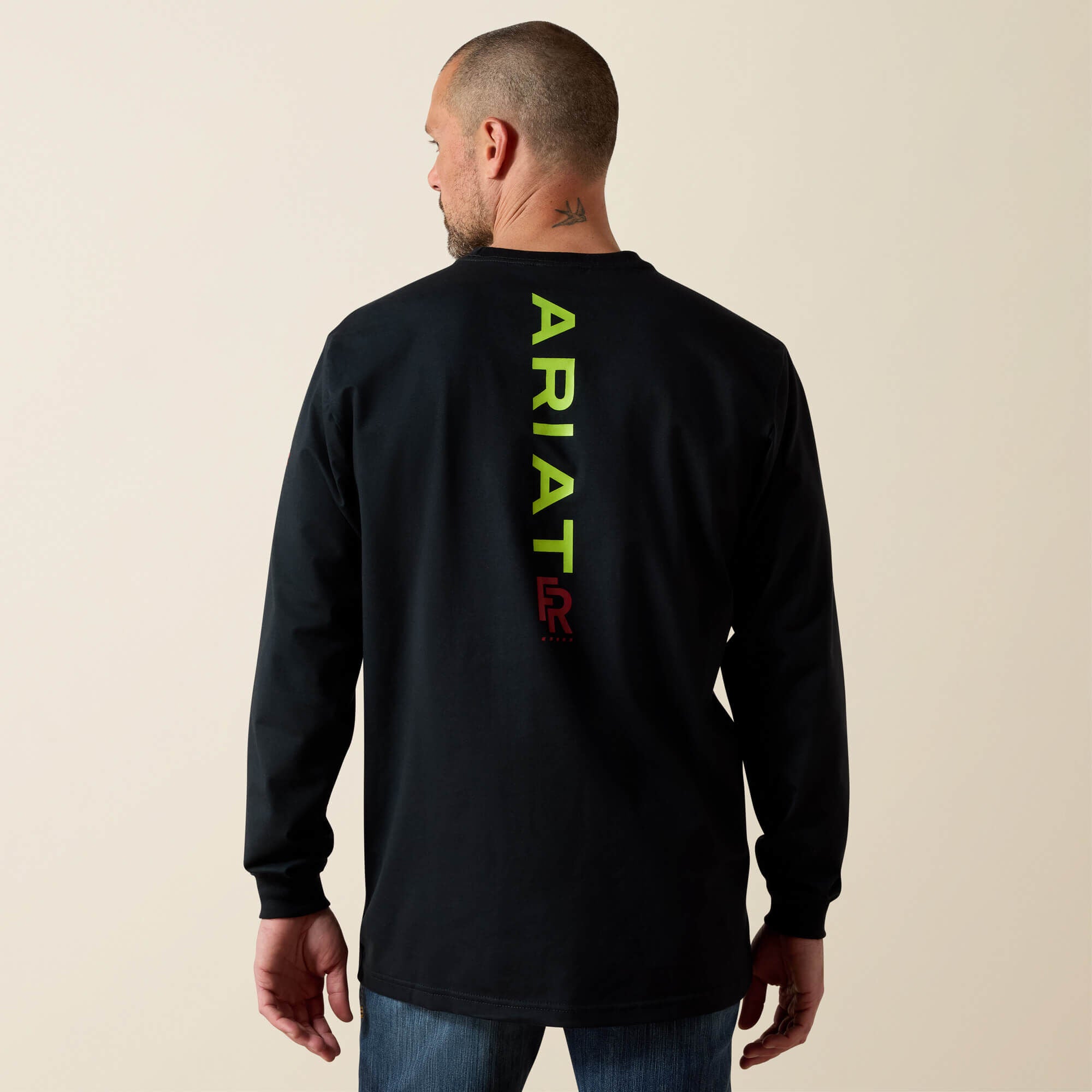 FR Stretch Logo T-Shirt Men - BLACK/LIME