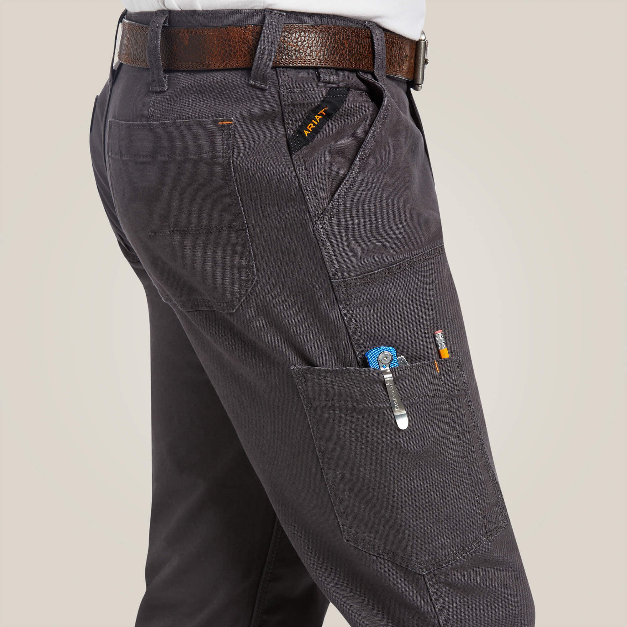Rebar M7 Slim DuraStretch Made Tough Double Front Straight Pant Men - REBAR GREY