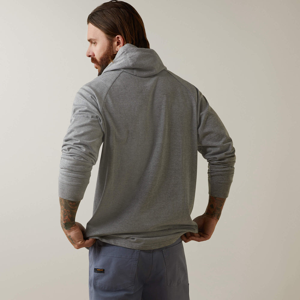Rebar Cotton Strong Hooded T-Shirt Men - HEATHER GREY