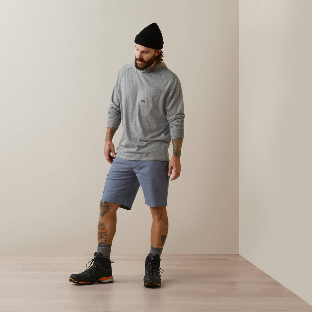 Rebar Cotton Strong Hooded T-Shirt Men - HEATHER GREY