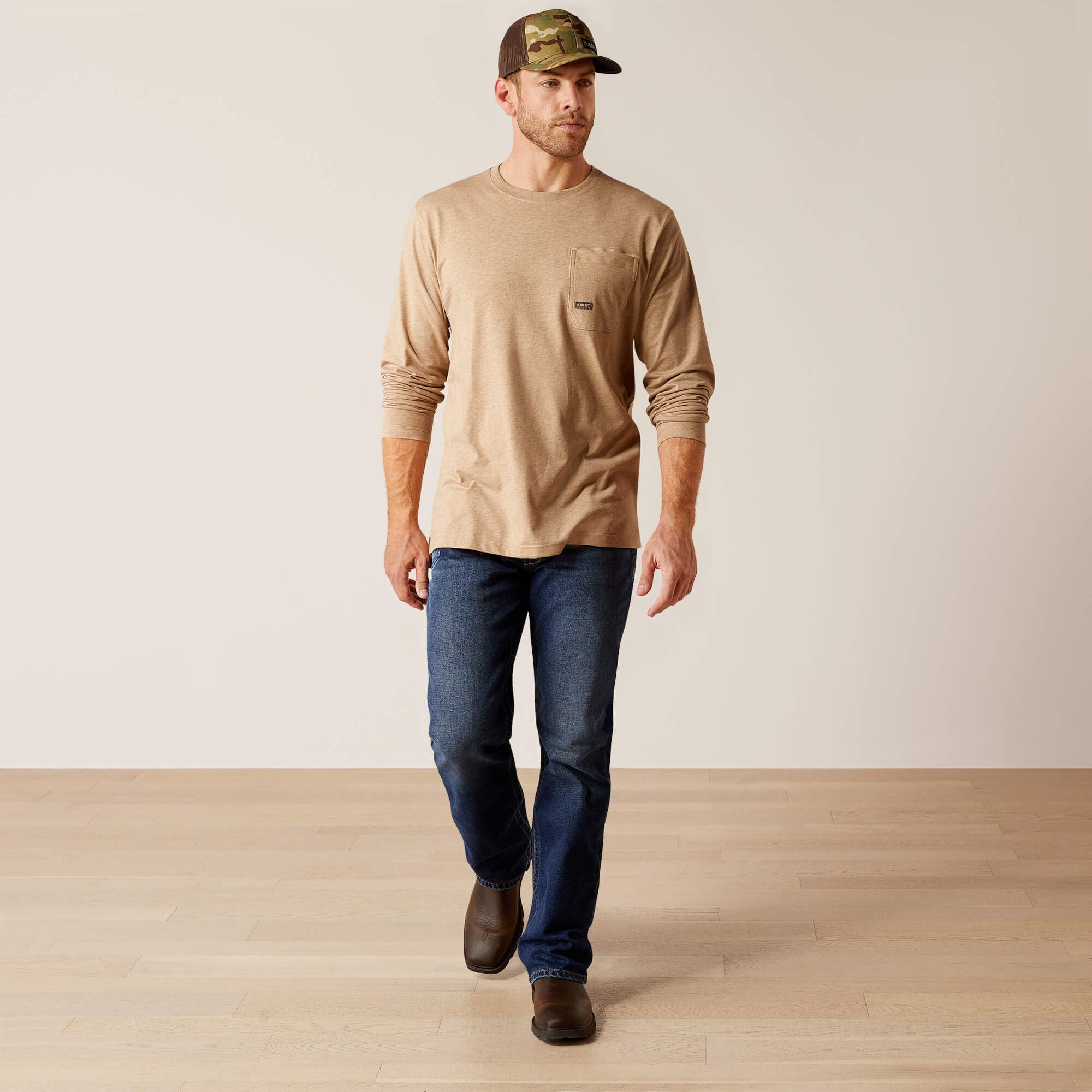 Rebar Workman Born For This T-Shirt Men - OATMEAL HEATHER