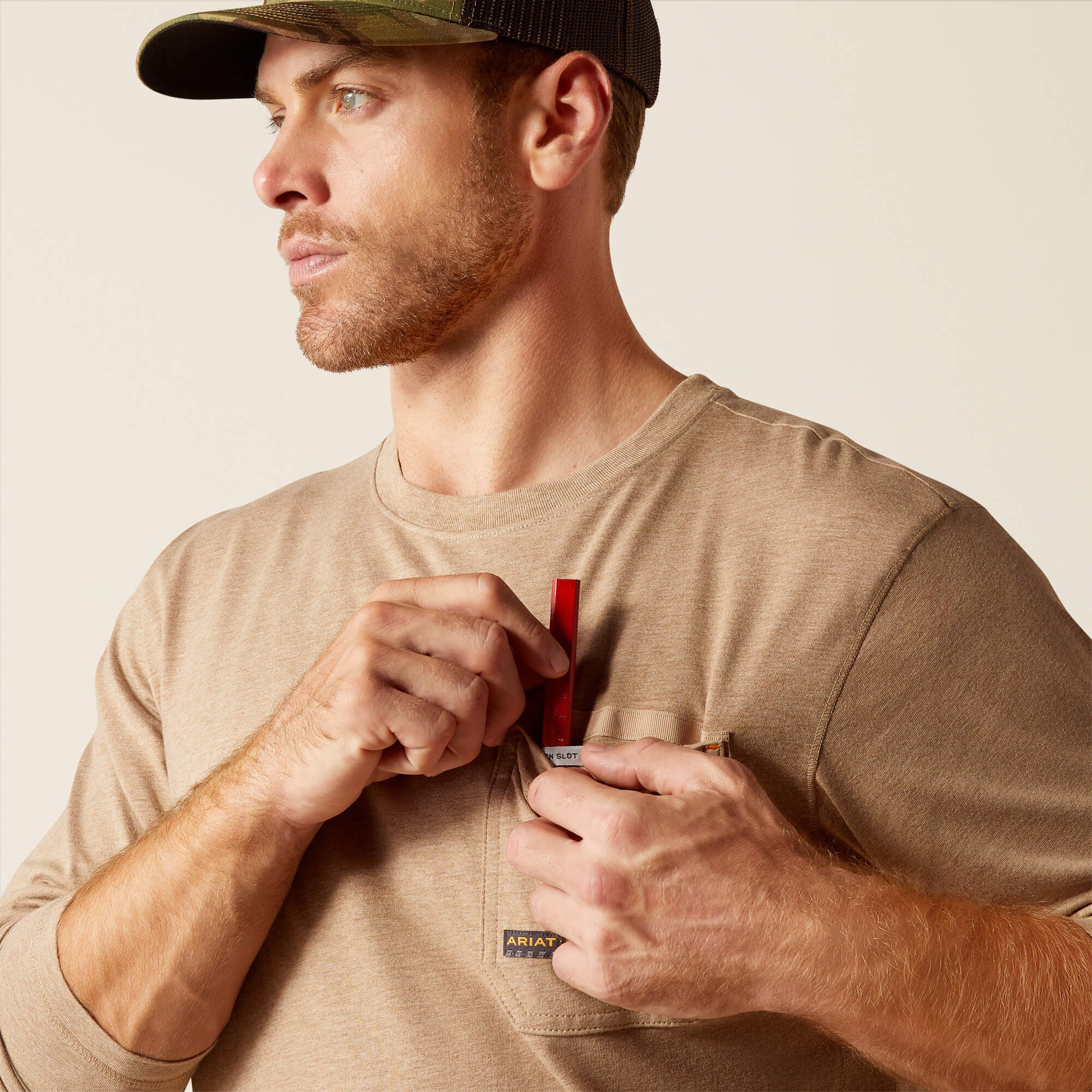 Rebar Workman Born For This T-Shirt Men - OATMEAL HEATHER