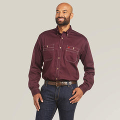 FR Vented Work Shirt Men - MALBEC