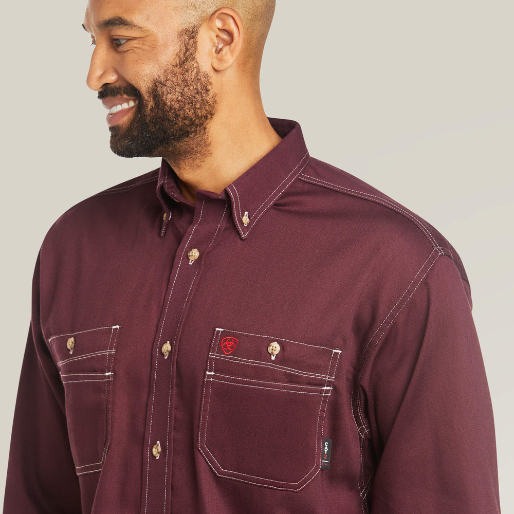 FR Vented Work Shirt Men - MALBEC