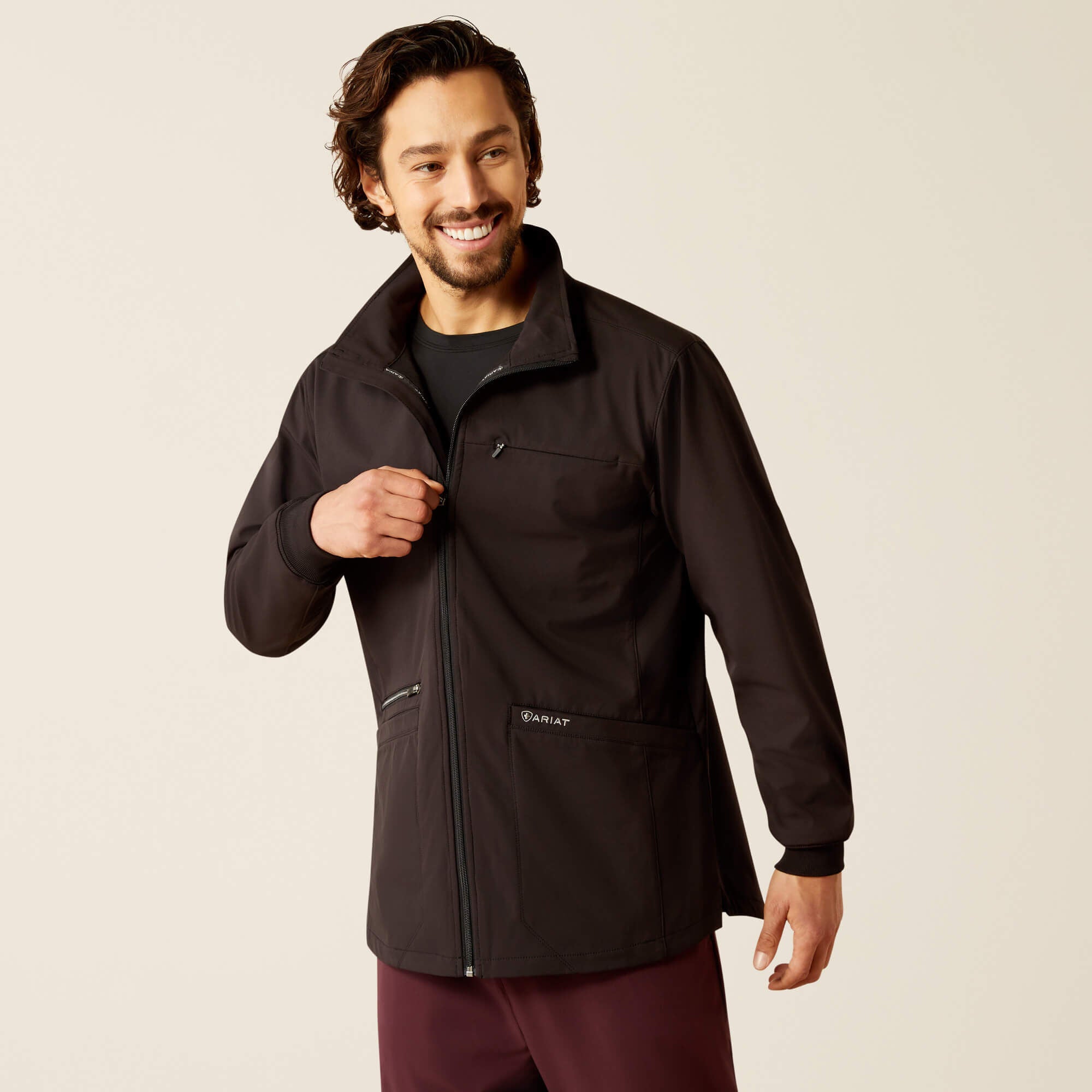 Conrad Utility Scrub Jacket Men - BLACK