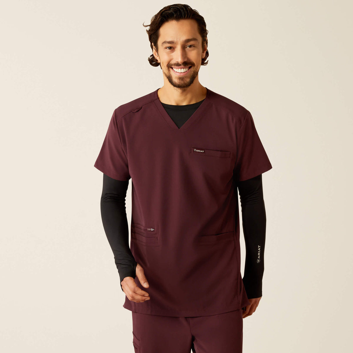 Derham 6 Pocket Scrub Top Men - WINETASTING