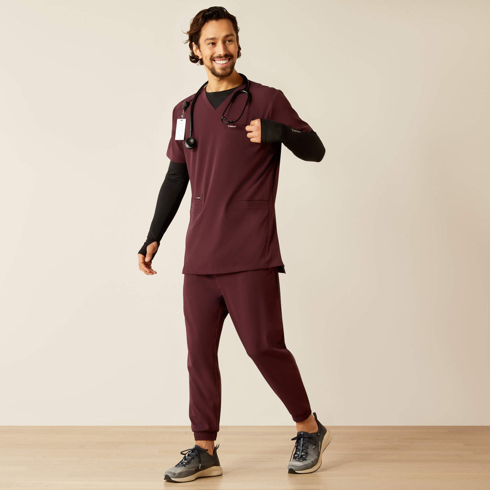 Derham 6 Pocket Scrub Top Men - WINETASTING