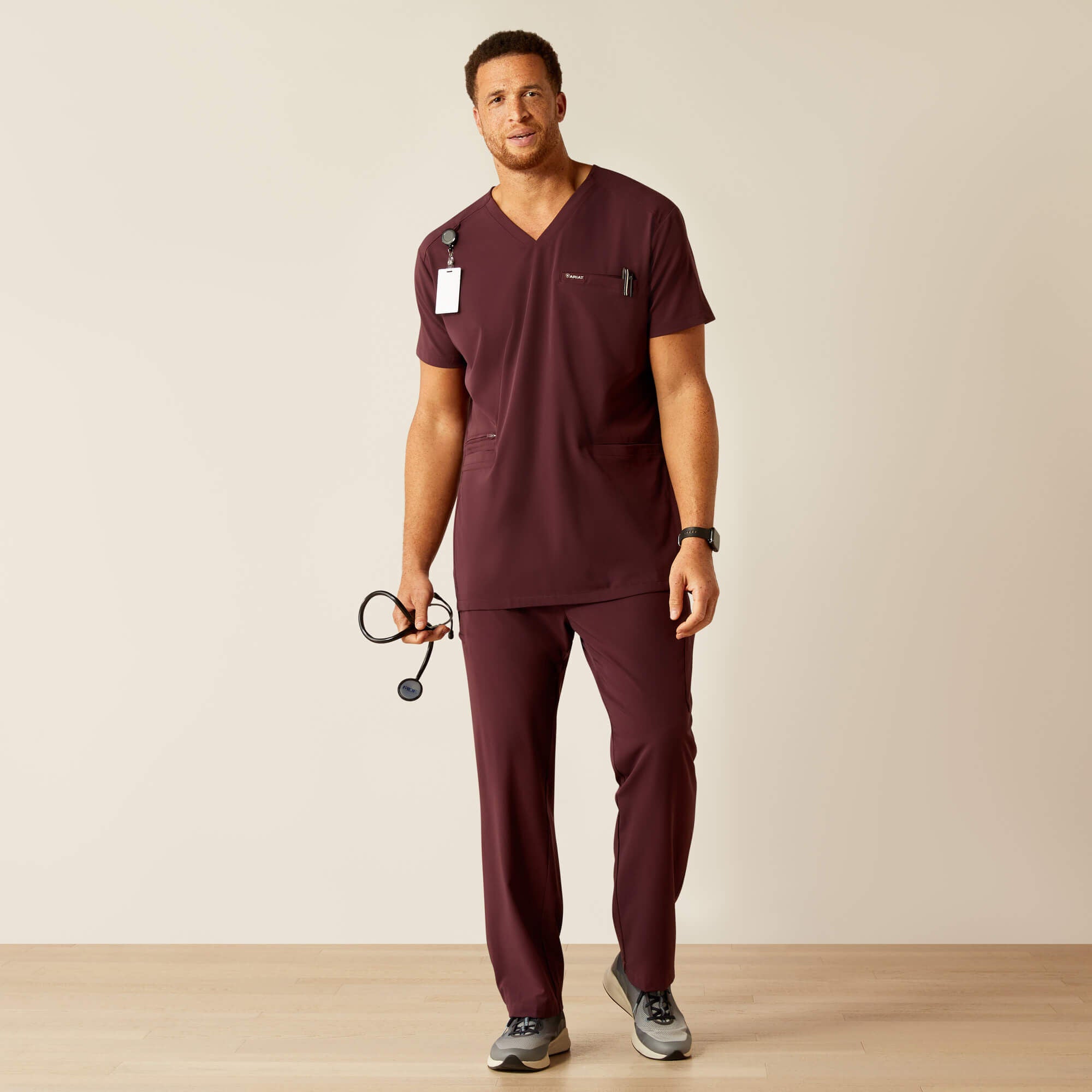 Derham 6 Pocket Scrub Top Men - WINETASTING