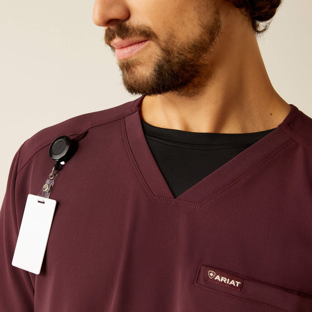 Derham 6 Pocket Scrub Top Men - WINETASTING