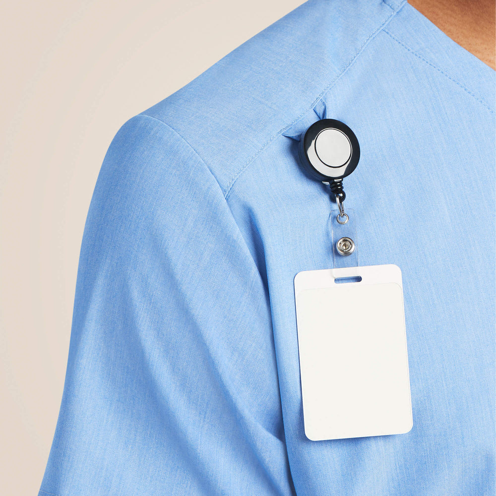 Whitman Scrub Top Men - LIGHT BLUE HEATHER