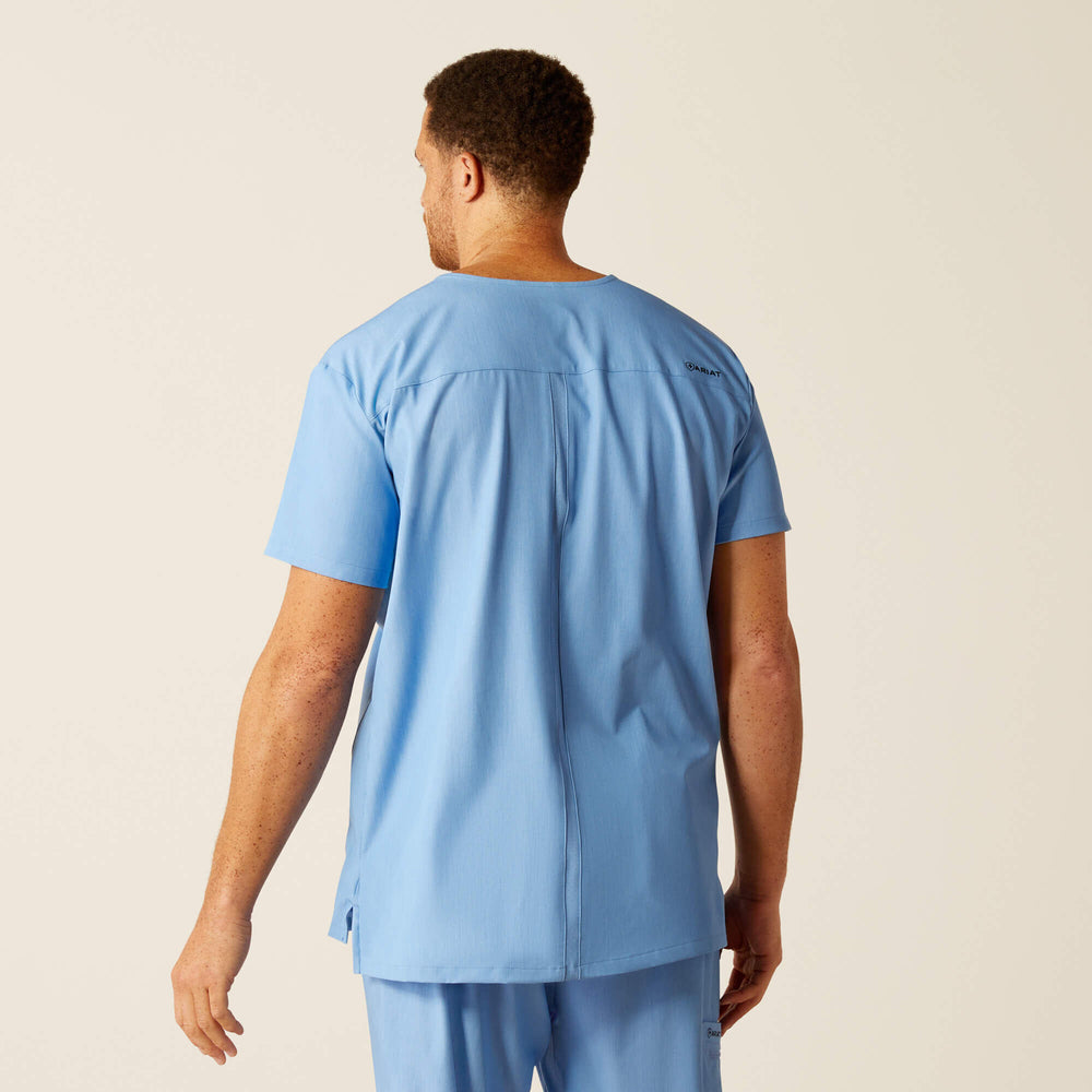 Whitman Scrub Top Men - LIGHT BLUE HEATHER