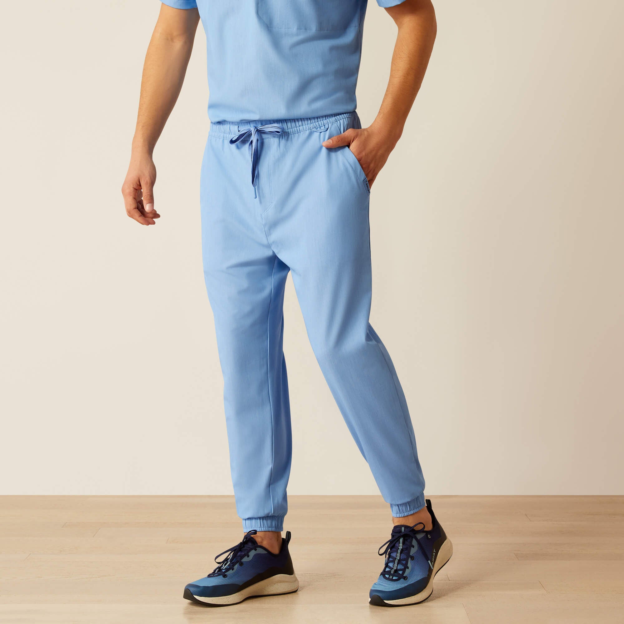 Drew Cargo Stretch Jogger Scrub Pant Men - LIGHT BLUE HEATHER