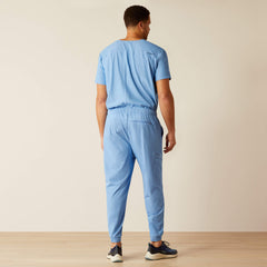 Drew Cargo Stretch Jogger Scrub Pant Men - LIGHT BLUE HEATHER