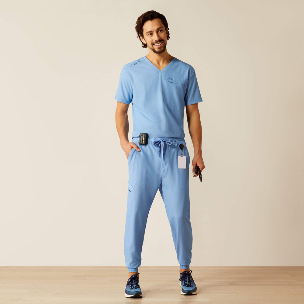 Drew Cargo Stretch Jogger Scrub Pant Men - LIGHT BLUE HEATHER