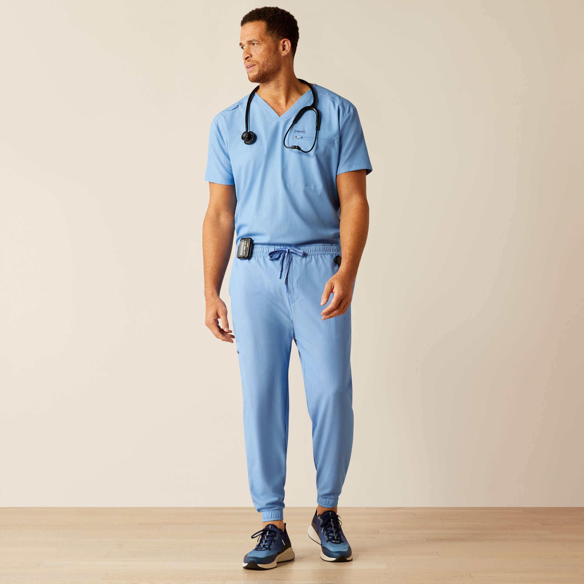 Drew Cargo Stretch Jogger Scrub Pant Men - LIGHT BLUE HEATHER