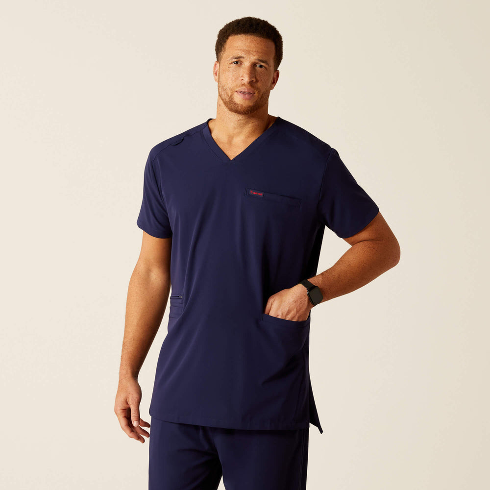 Derham 6 Pocket Scrub Top Men - NAVY