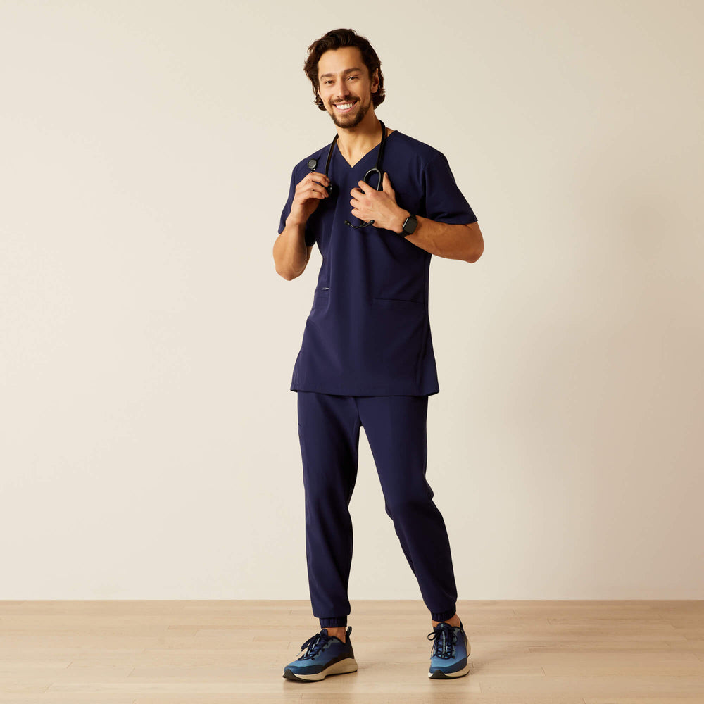 Derham 6 Pocket Scrub Top Men - NAVY