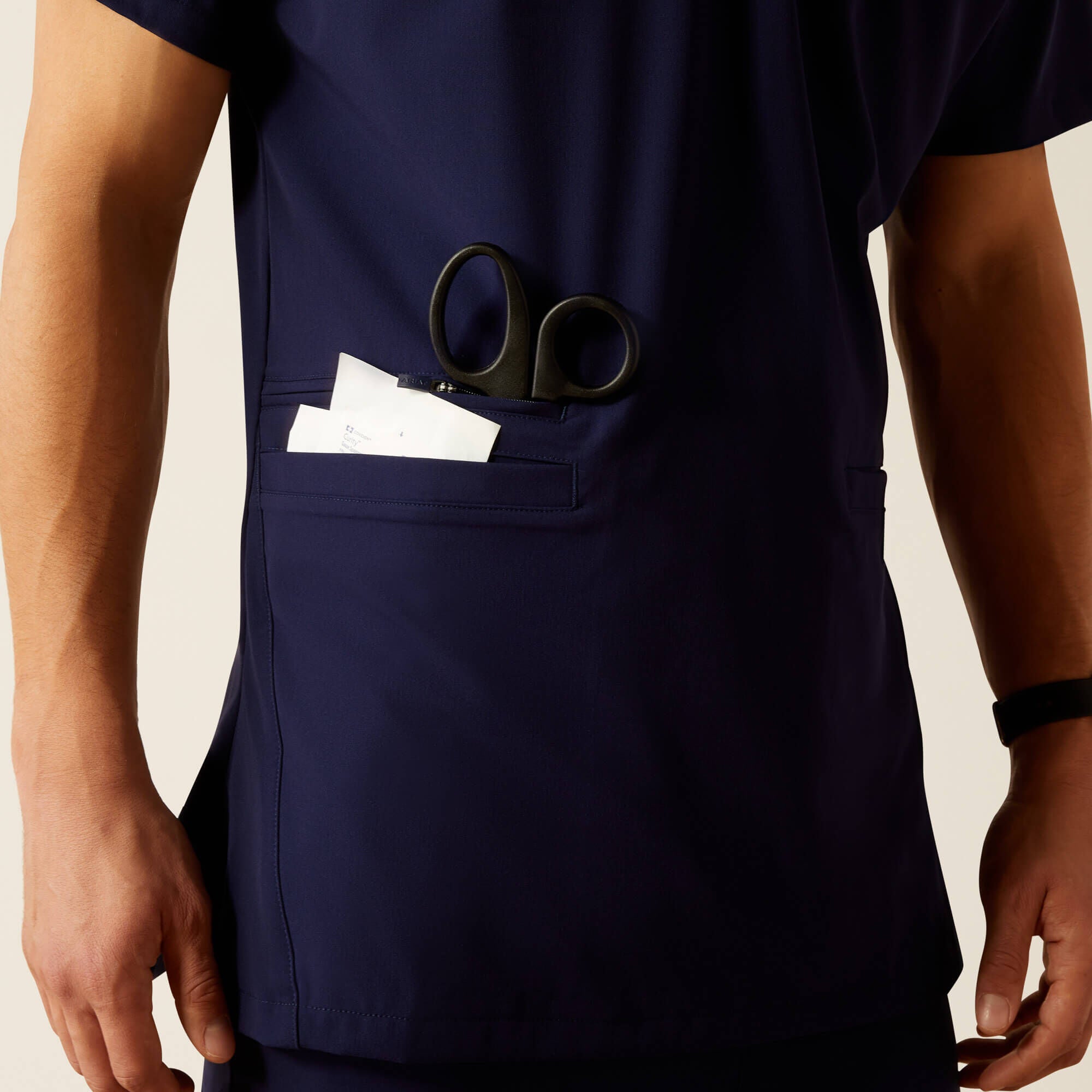 Derham 6 Pocket Scrub Top Men - NAVY
