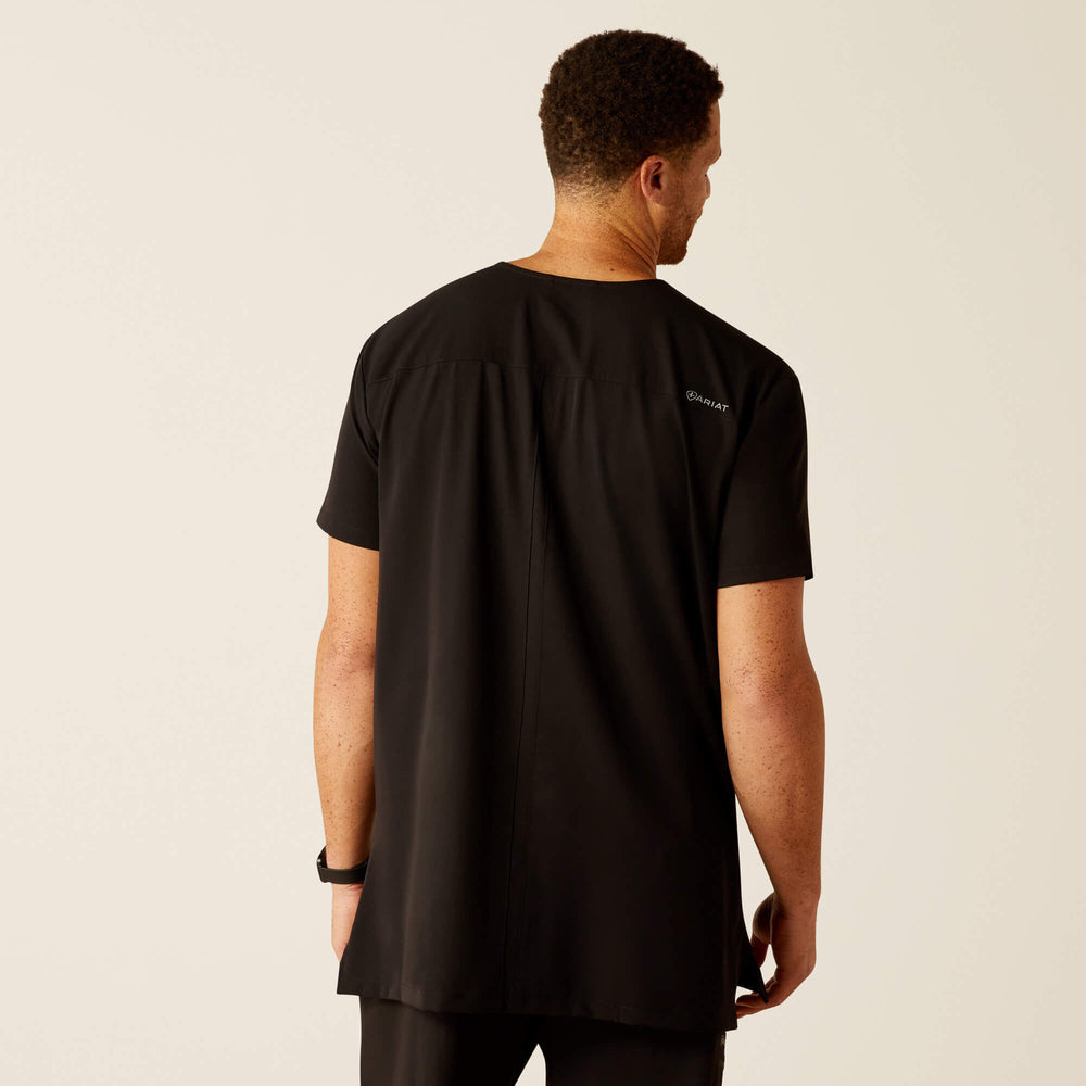 Derham 6 Pocket Scrub Top Men - BLACK