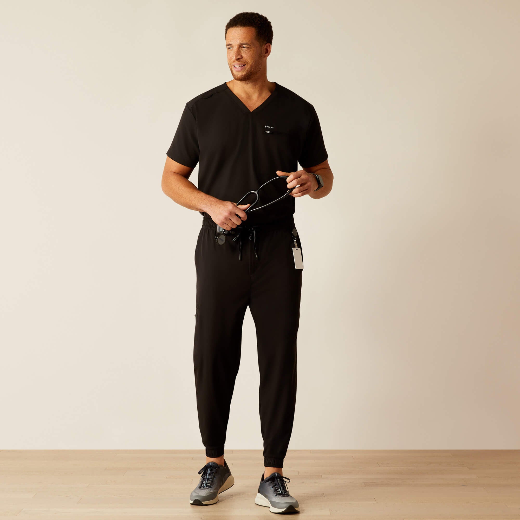 Drew Cargo Stretch Jogger Scrub Pant Men - BLACK