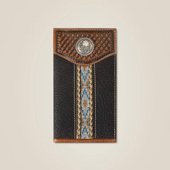 Braided Trim Rodeo Wallet Men - BROWN